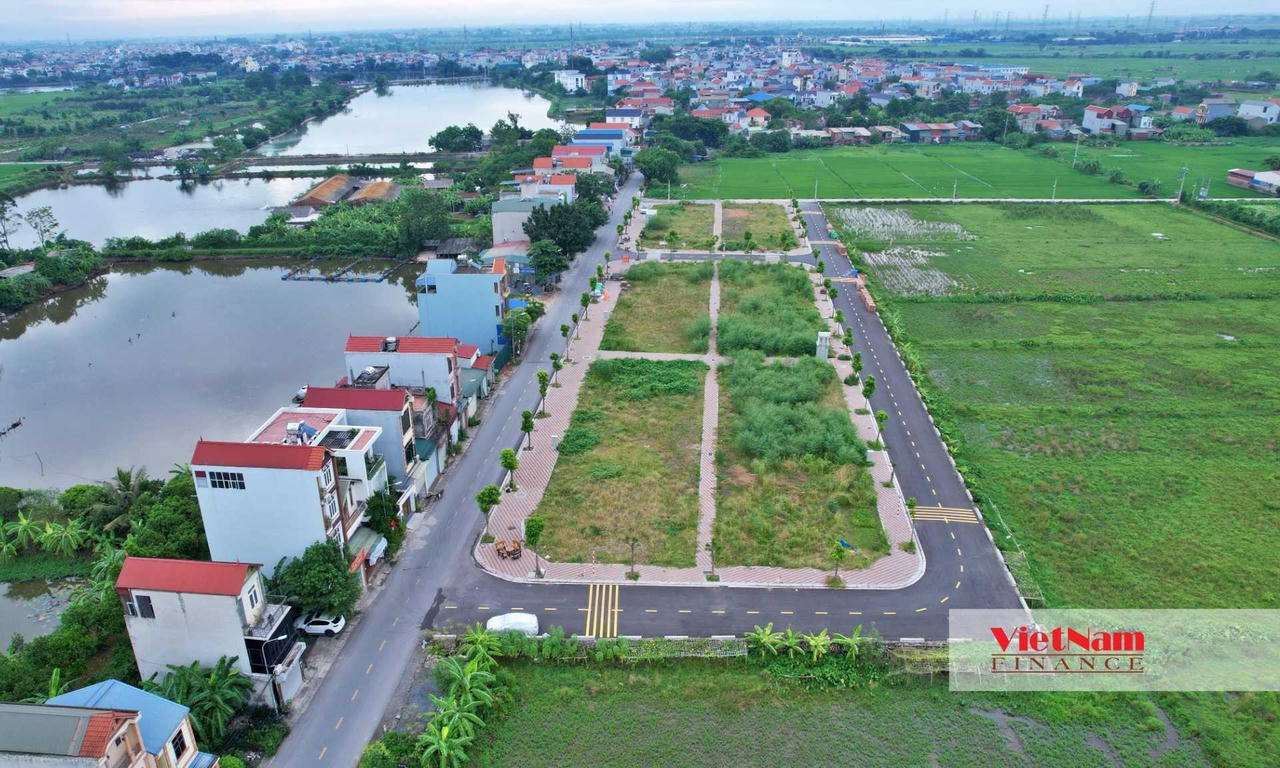 Các lô đất được đưa ra đấu giá tại huyện Hoài Đức (Hà Nội) ngày 19/8. &nbsp;