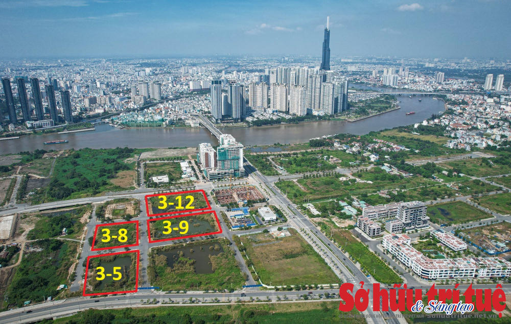 &nbsp;4 lô đất được đấu giá tại Thủ Thiêm. Ảnh: VD &nbsp;