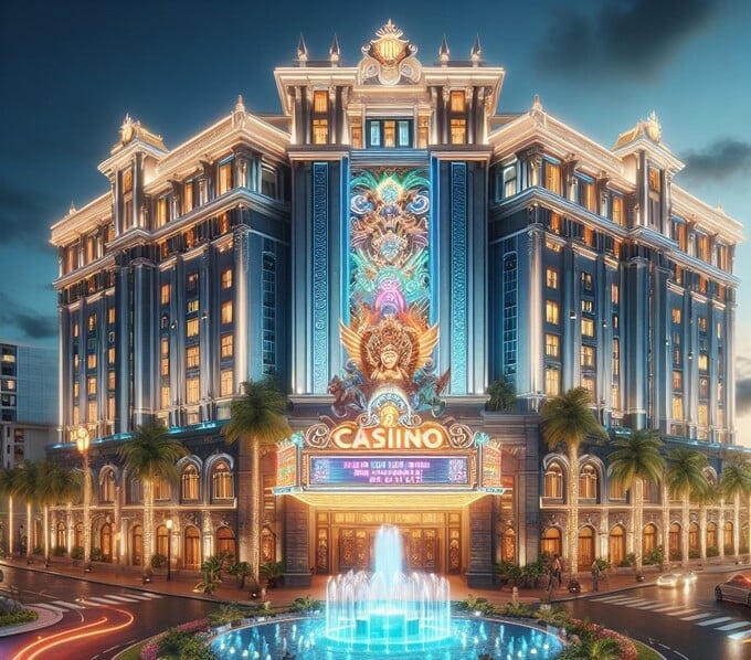 Hình ảnh casino trong tương lại tại TP. Phú Quốc ở thời điểm tương lai do AI vẽ