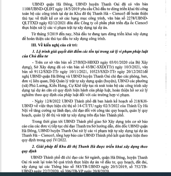 KĐT Thanh Hà - Cienco 5 đang tạm dừng để điều chỉnh chủ trương và làm thủ tục đổi chủ, bao giờ sẽ triển khai?