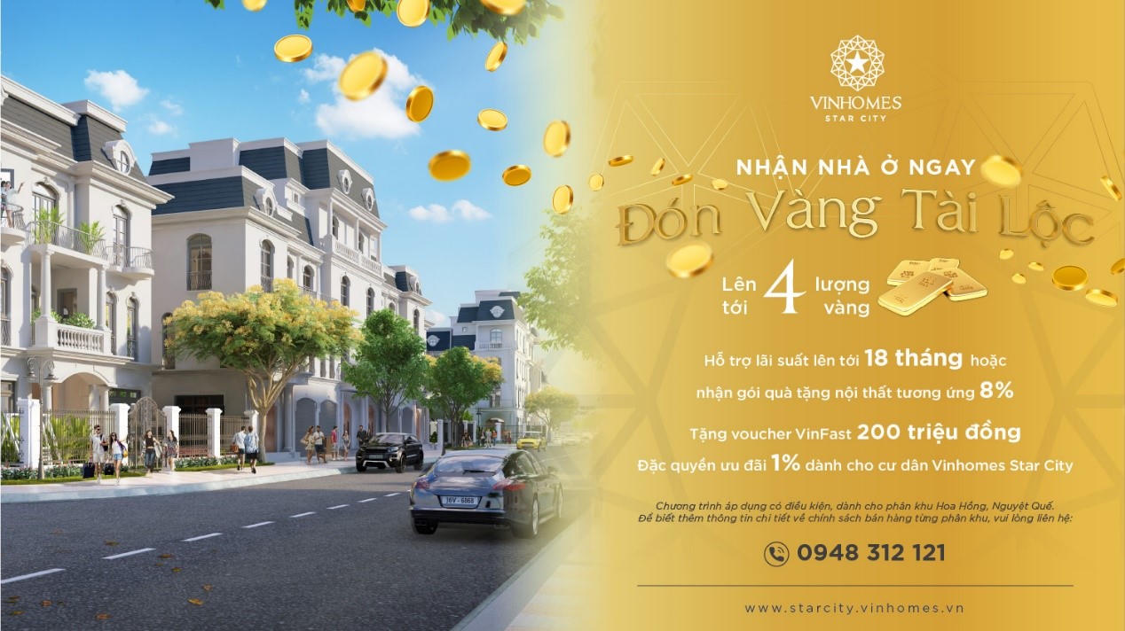 Khách mua nhà tại Vinhomes Star City nhận được nhiều ưu đãi hấp dẫn. &nbsp;