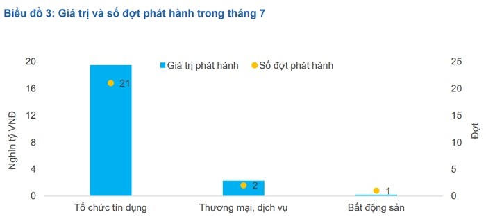 Thống kê phát hành trái phiếu doanh nghiệp trong tháng 7/2022 &nbsp;