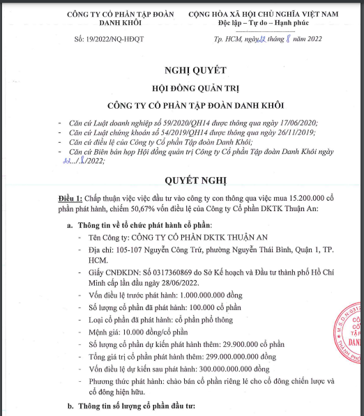 Hàng loạt các thương vụ thâu tóm, thoái vốn tại các công ty BĐS của tập đoàn Danh Khôi 