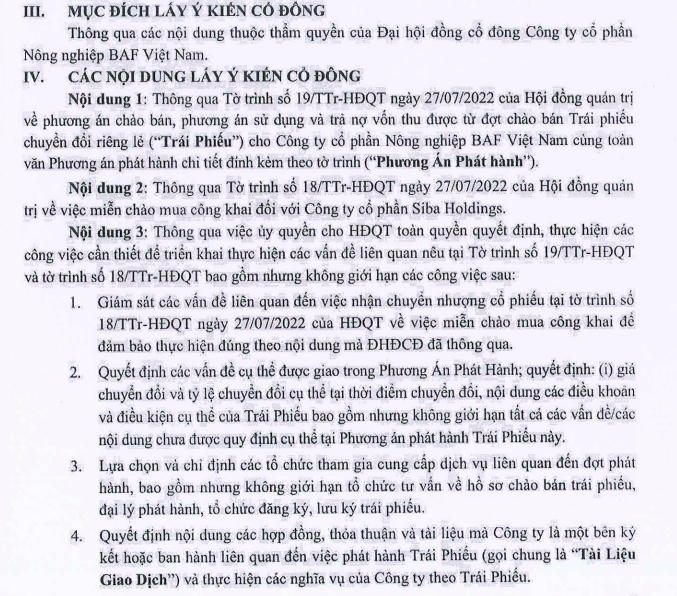 Nghị quyết HĐQT lấy ý kiến cổ đông ngày 10/8