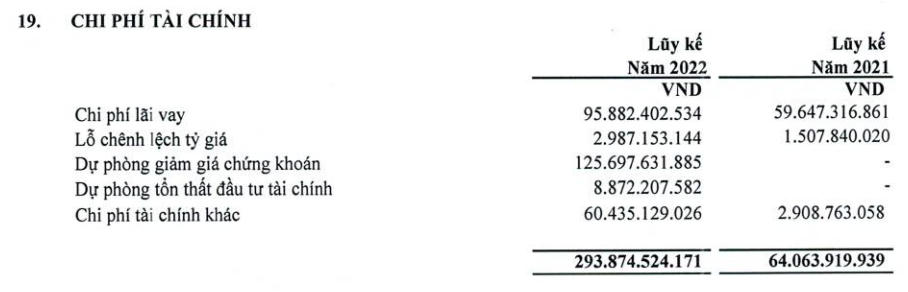 Chi phí tài chính tăng vọt, dự phòng giảm giá chứng khoán cao