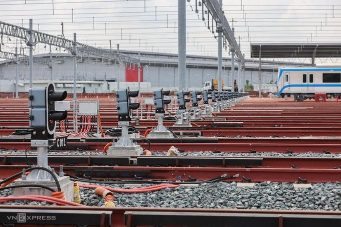 Đường ray đã hoàn thiện. Ảnh: VNE &nbsp;