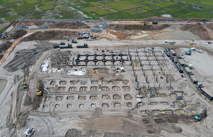 Cận cảnh công trường Bệnh viện Nhi Trung ương cơ sở 2 ở ngoại thành Hà Nội