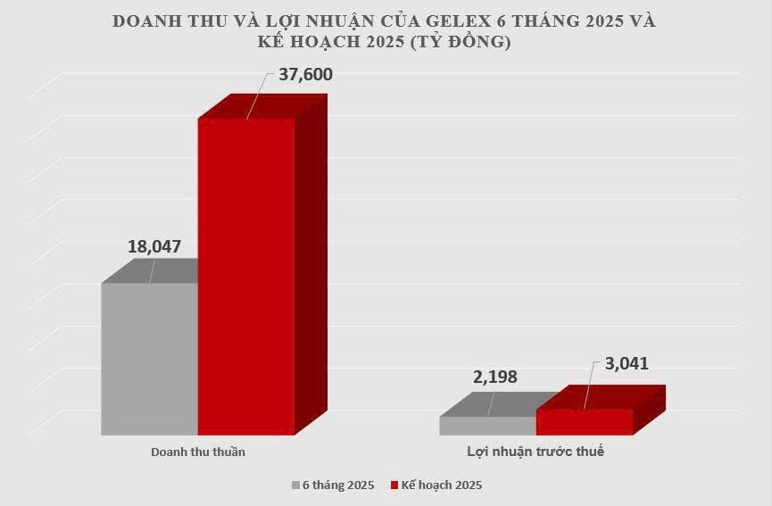 Quý II/2025, GELEX lãi kỷ lục, hoàn thành 72% kế hoạch lợi nhuận năm