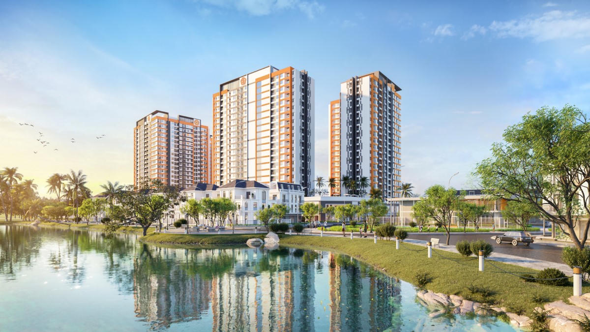 Căn hộ 9X Quy Nhơn tọa lạc tại khu đô thị được quy hoạch bài bản với cộng đồng cư dân sầm uất. Ảnh phối cảnh: Hưng Thịnh Land &nbsp;