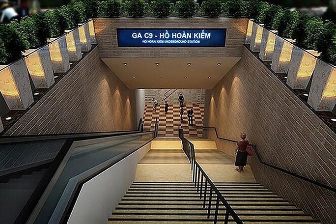 Phối cảnh ga C9 của tuyến đường sắt đô thị số 2 đoạn Nam Thăng Long-Trần Hưng Đạo. &nbsp;