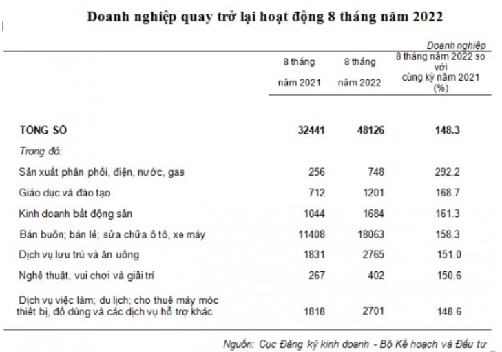 Hơn 1.600 doanh nghiệp kinh doanh bất động sản hoạt động lại trong 8 tháng đầu năm
