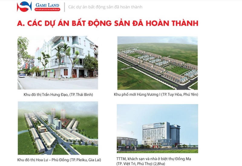 Một số dự án đã được Gami Group hoàn thành (Nguồn: Gamigroup.com) &nbsp;