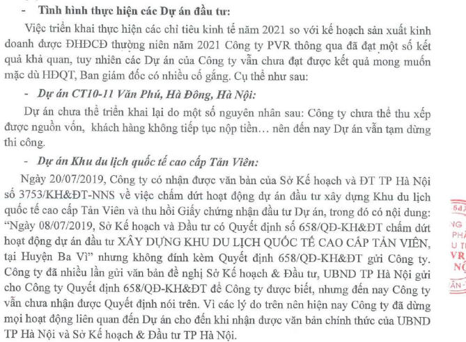 Tình hình thực hiện các dự án Đầu tư