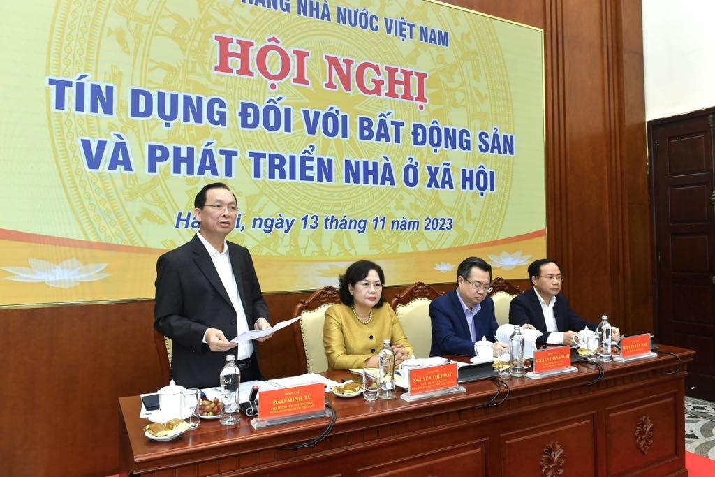 Hội nghị tín dụng đối với bất động sản và phát triển nhà ở xã hội. (Ảnh: SBV) &nbsp;