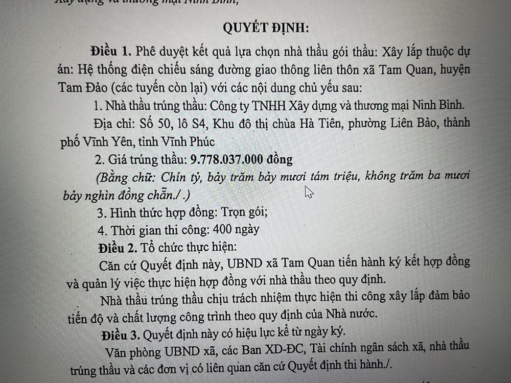 Một gói thầu về tay Xây dựng và thương mại Ninh Bình