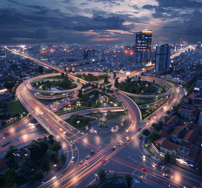 Phối cảnh nút giao Gò Dưa đến cao tốc TP. HCM - Chơn Thành. Ảnh: Internet