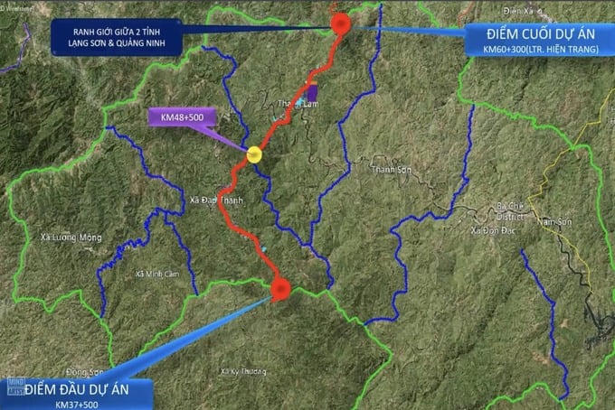 Bản đồ hướng tuyến dự án. Ảnh: Báo Quảng Ninh &nbsp;