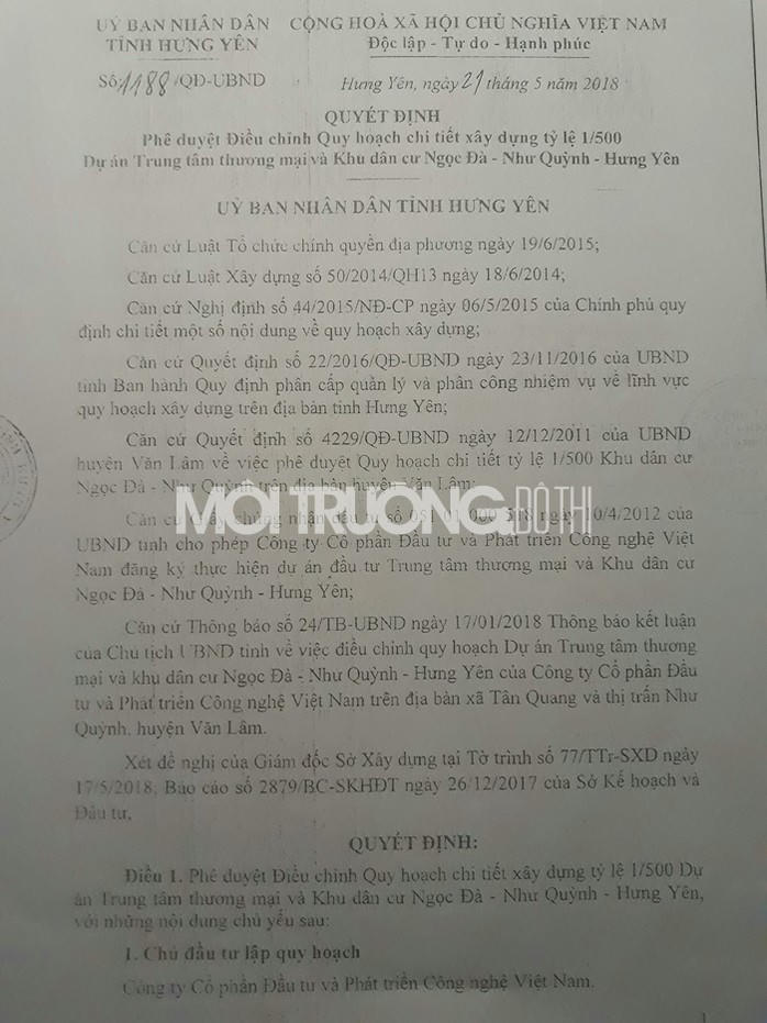 Hưng Yên: Chủ đầu tư 'trốn' lập ĐTM, Giám đốc Sở TN&MT đang ở đâu?