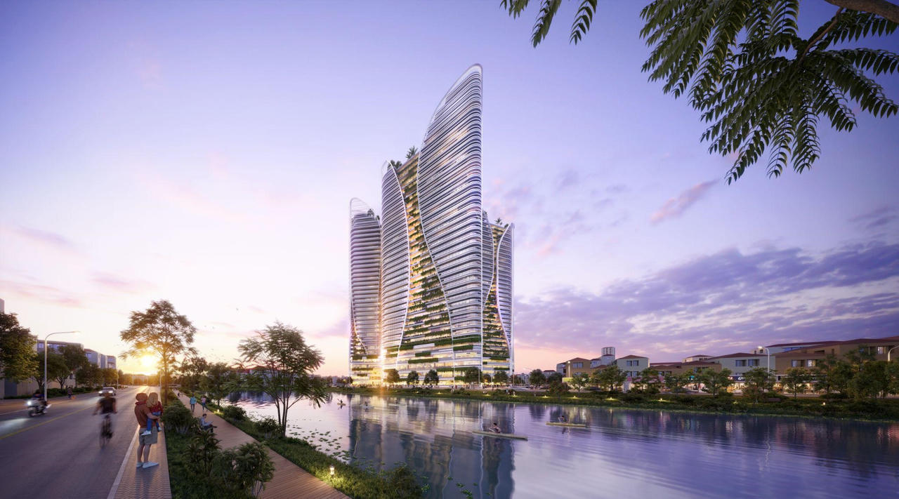 Có gì trong thiết kế tòa tháp đôi mang tính biểu tượng bên dòng Tam Bạc?