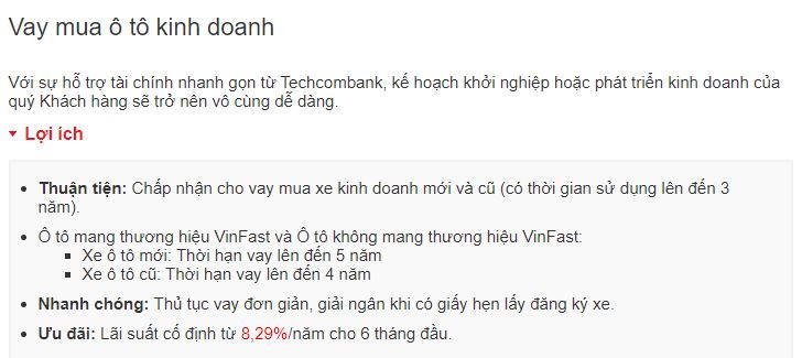 Nguồn: Website Techcombank.