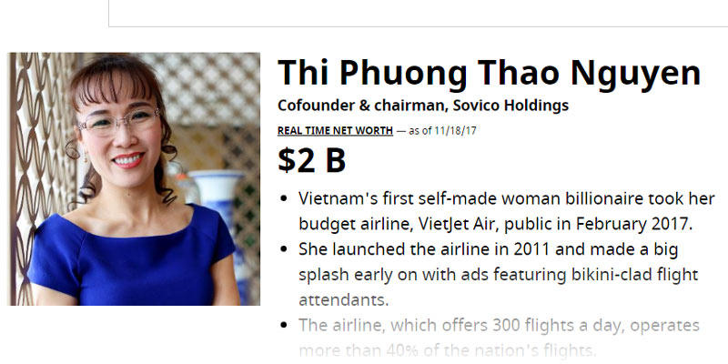 Tỷ phú Việt, những khối tiền tỷ USD Forbes không ngờ tới