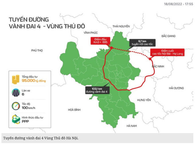 (Ảnh: Tuyến đường vành đai 4 Vùng Thủ Đô Hà Nội) &nbsp;