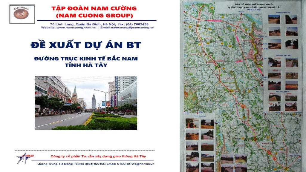 Dự án đầu tư xây dựng đường trục phát triển KTXH Bắc – Nam -Tập đoàn Nam Cường làm chủ đầu tư (trước đây dự án có tên là đường trục phát triển kinh tế xã hội bắc Nam tỉnh Hà Tây, nay là TP Hà Nội).