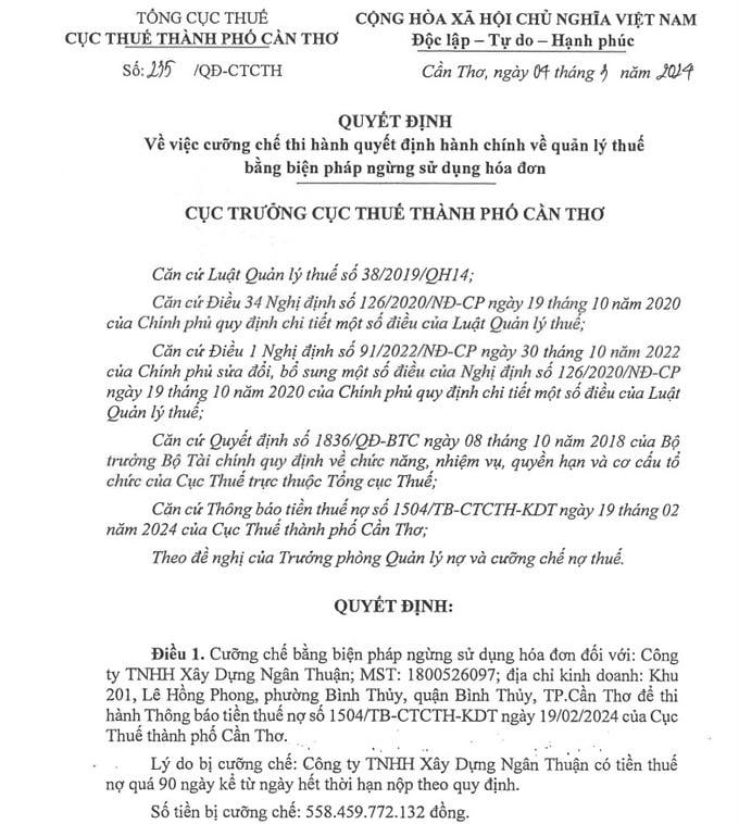 Chủ đầu tư dự án Stella Mega City bị cưỡng chế thuế hơn 558 tỷ