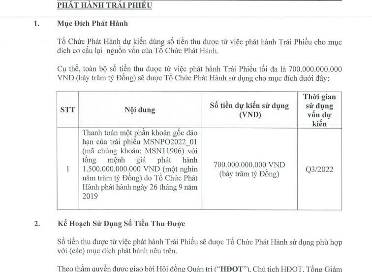 Tập đoàn Masan phát hành trái phiếu để thanh toán trái phiếu