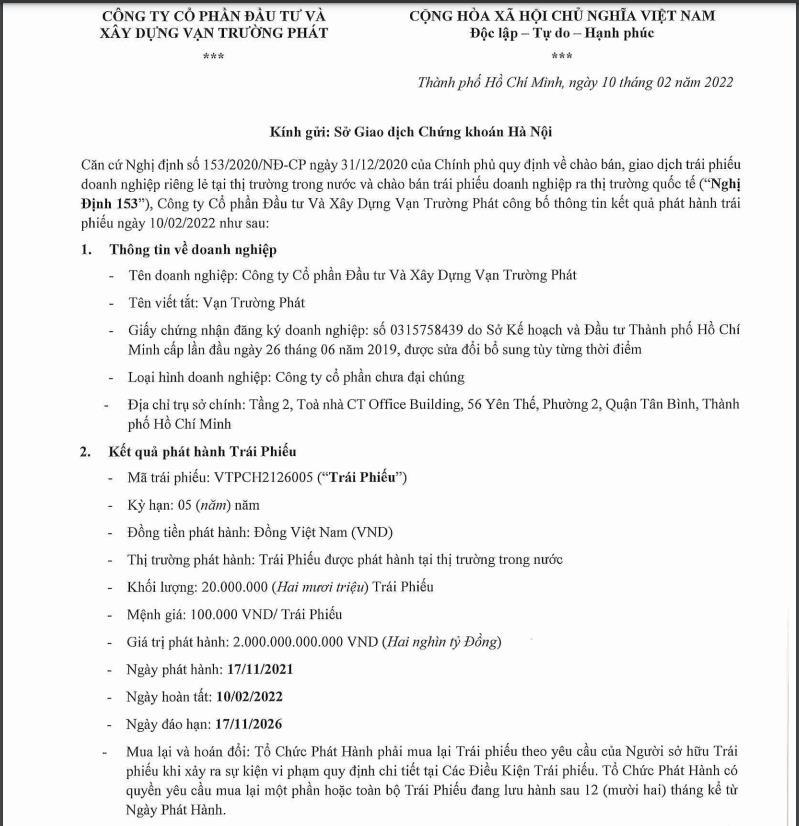 Dòng vốn hàng chục nghìn tỷ từ trái phiếu đổ về dự án Khu đô thị Việt Phát