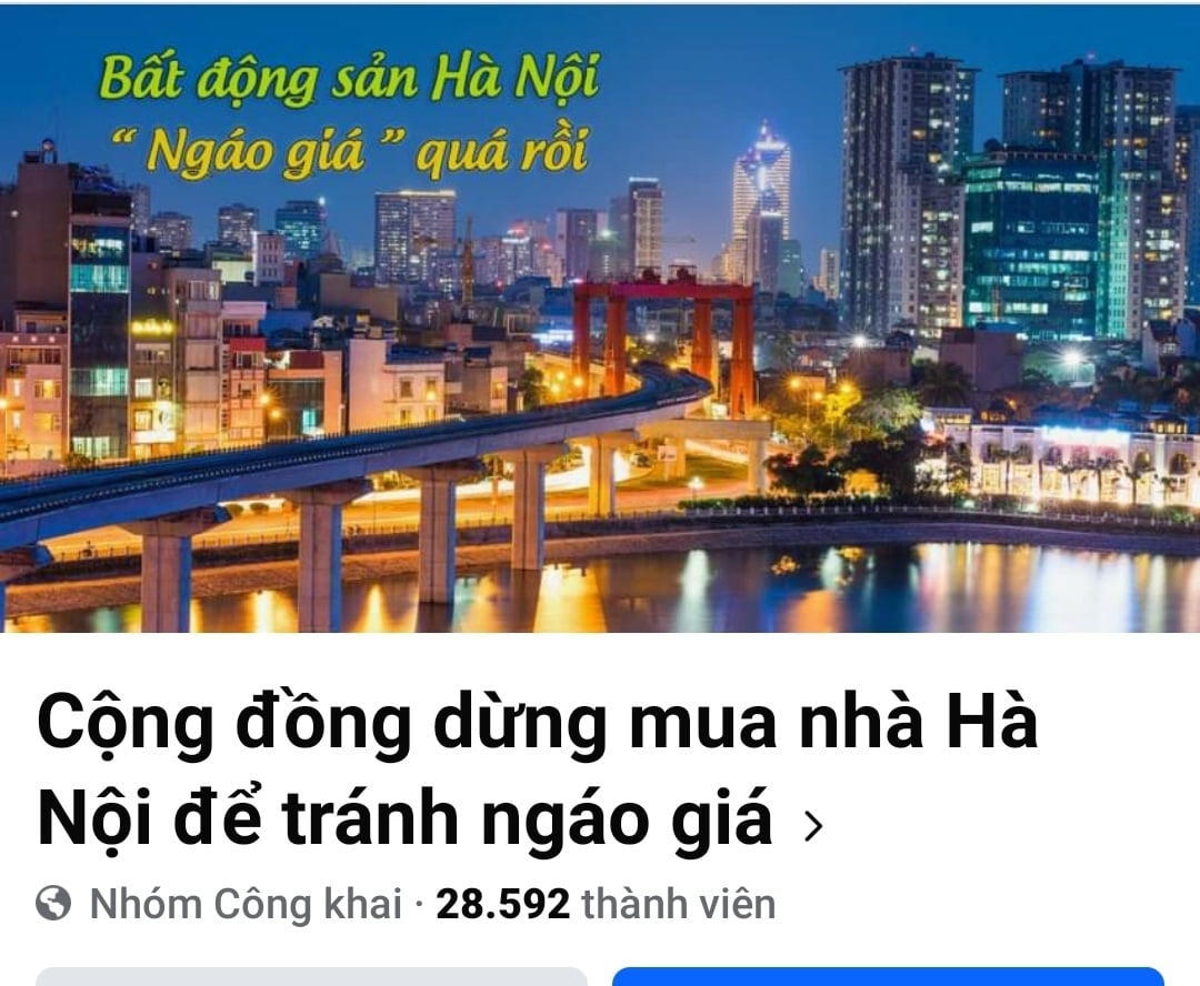 Group có tên gọi “Cộng đồng dừng mua nhà Hà Nội để tránh ngáo giá” đang&nbsp;thu hút sự tham gia của hơn 28.000 thành viên.