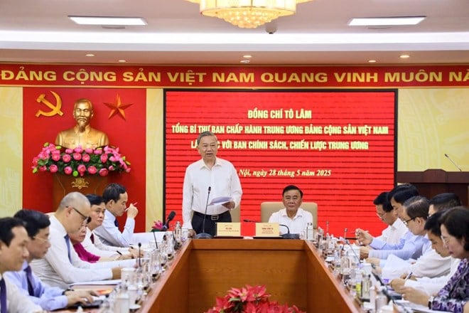 Tổng Bí thư Tô Lâm đã có buổi làm việc với Ban Chính sách, chiến lược Trung ương về cơ chế, chính sách quản lý hiệu quả thị trường vàng trong thời gian tới.