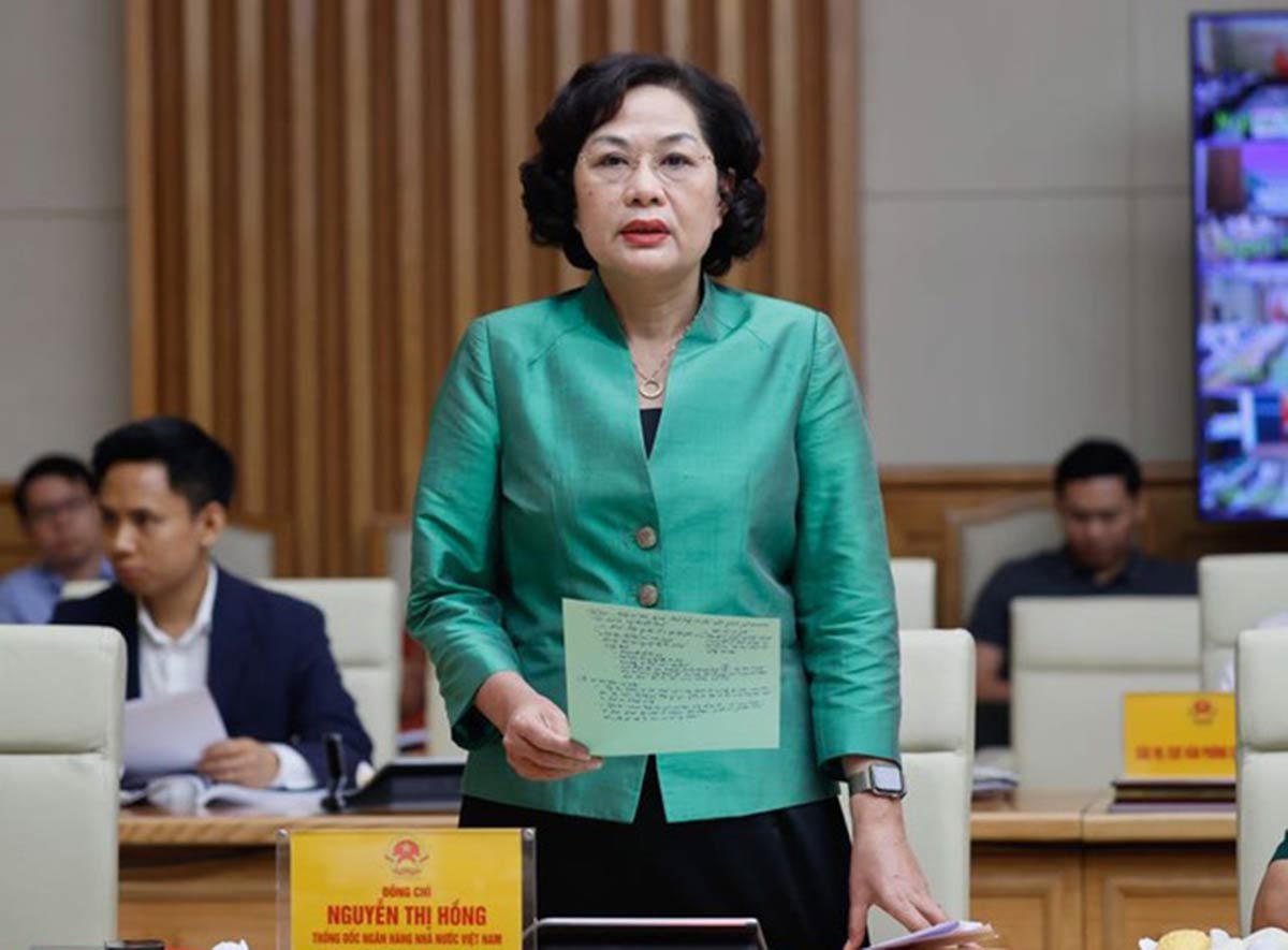 Thống đốc NHNN Nguyễn Thị Hồng phát biểu tại Hội nghị - Ảnh: VGP/Nhật Bắc &nbsp;