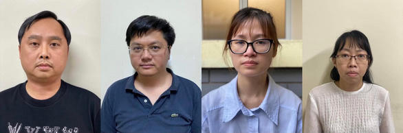 Từ trái qua phải: Đỗ Thành Nhân, Đỗ Đức Nam, Trịnh Thị Thúy Linh và Lê Thị Thùy Liên. Ảnh: Công an cung cấp. &nbsp;