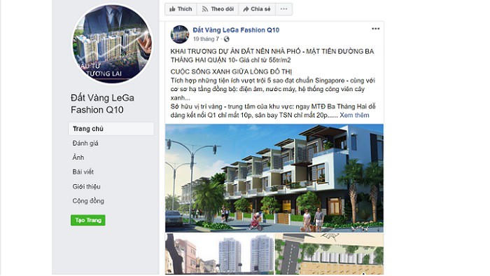 Thông tin dự án "ma" được giới thiệu trên mạng xã hội. Thông tin dự án "ma" được giới thiệu trên mạng xã hội.