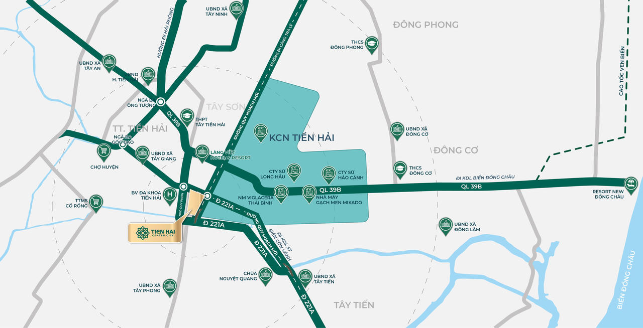 Tiền Hải tập trung nhiều khu công nghiệp lớn trong đó có KCN Tiền Hải 466 ha lớn nhất Thái Bình &nbsp;