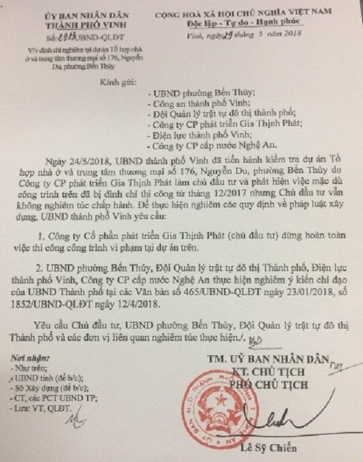 UBND TP Vinh ra 'tối hậu thư' cho doanh nghiệp nhờn luật