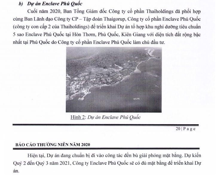 Nguồn: Báo cáo thường niên năm 2020 của Thaiholdings. &nbsp;