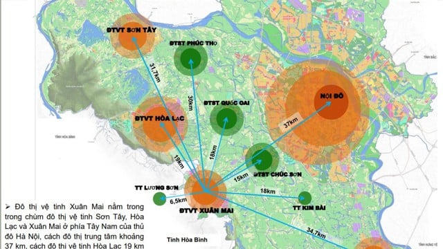 Khu vực sẽ được quy hoạch thành thành phố về giáo dục, đào tạo, khoa học ở phía Tây, Hòa Lạc, Xuân Mai với trung tâm là Khu Công nghệ cao Hòa Lạc. Ảnh: Internet
