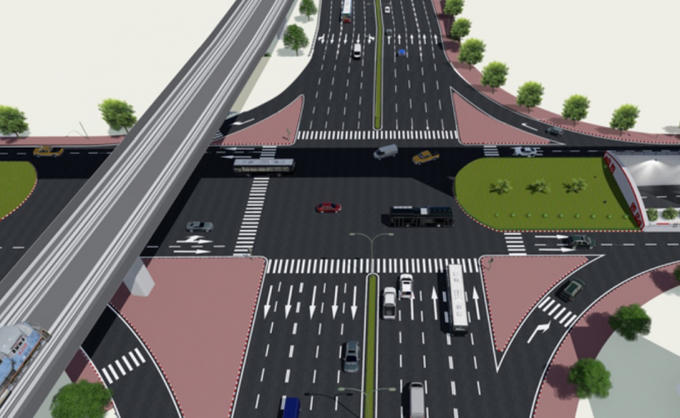 Phối cảnh hầm chui nút giao Giải Phóng- Kim Đồng &nbsp;