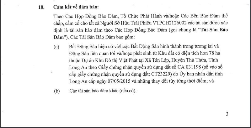 Tài sản đảm bảo cho các lô trái phiếu nghìn tỷ của Vạn Trường Phát. &nbsp;