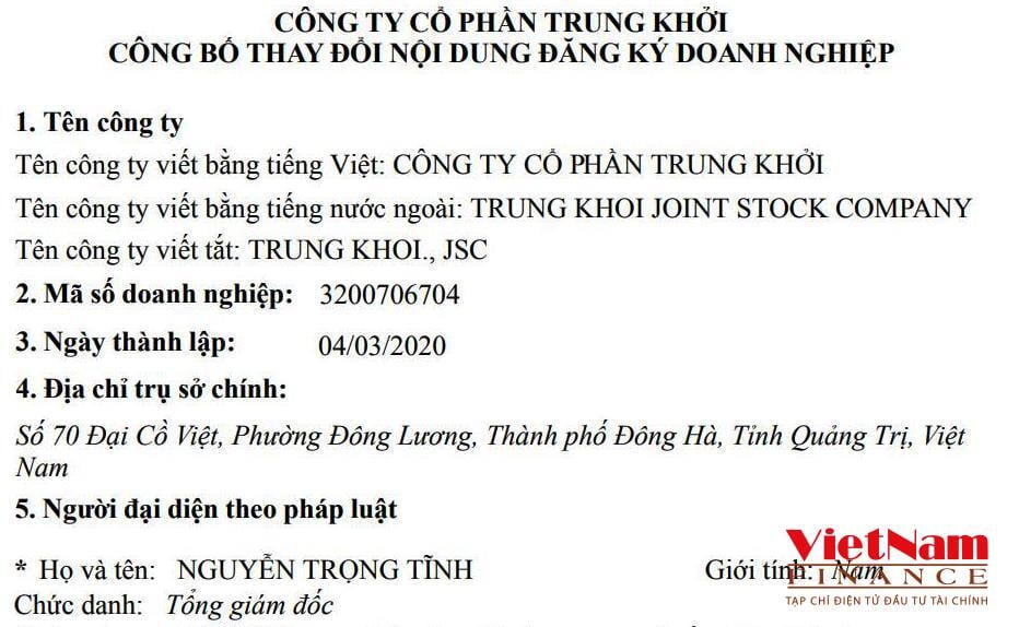 Great Master Pte.Ltd muốn mua lại 20% cổ phần của Công ty Trung Khởi. &nbsp;