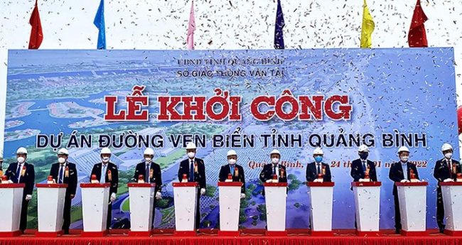 Lễ khởi công dự án đường ven biển Quảng Bình. &nbsp;