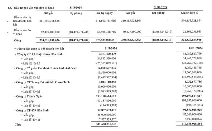 Đa số công ty liên kiết của HBC đang kinh doanh thua lỗ.