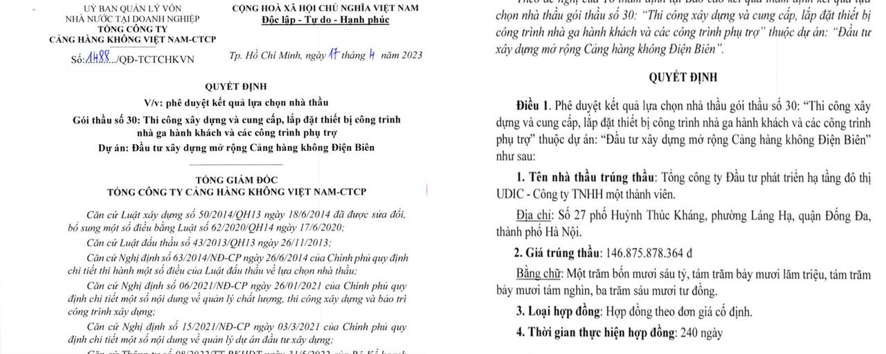 UDIC “một mình một chợ” trúng Gói thầu số 30 do Cảng hàng không Việt Nam làm chủ đầu tư, trị giá hơn 146 tỷ đồng&nbsp; &nbsp;