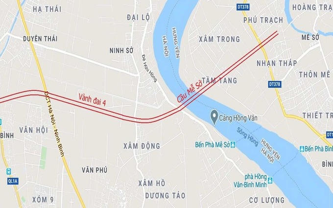 Vị trí cầu vượt sông Hồng 4.900 tỷ nối Hà Nội với Hưng Yên sắp xây dựng, thay thế bến phà huyết mạch trong kháng chiến