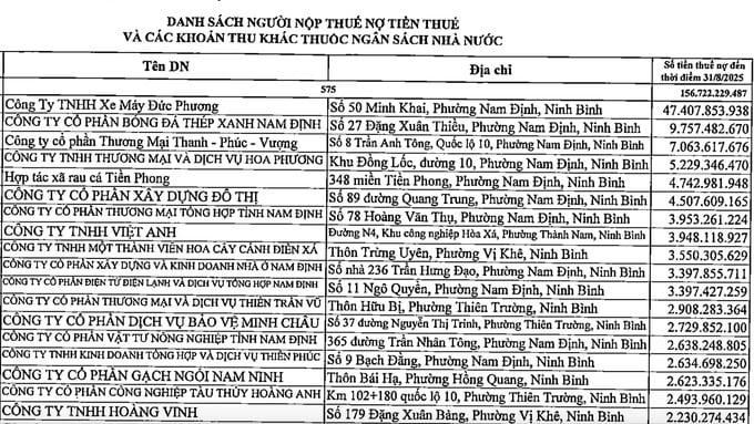 Thép xanh Nam Định nợ thuế gần 10 tỷ đồng