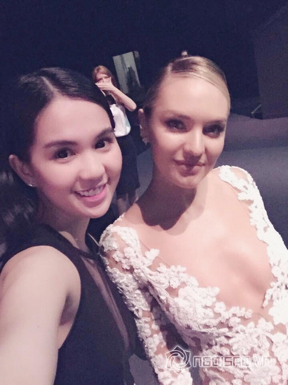 Ngọc Trinh mặc thanh lịch, 'đọ sắc' cùng dàn thiên thần Victoria's Secret victoria secret 2014, victoria secret fashion show 2014, ngoc trinh, thien than victoria secret, nu hoang noi y