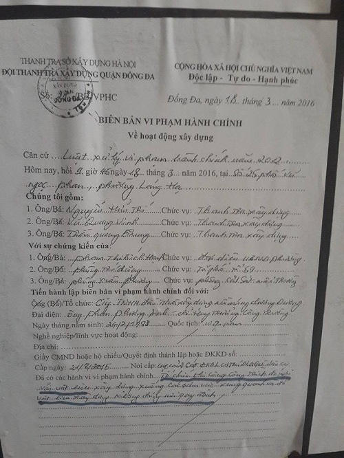 Hà Nội: Dự án 25 Vũ Ngọc Phan bị cơ quan chức năng xử phạt vì để xảy ra nhiều vi phạm