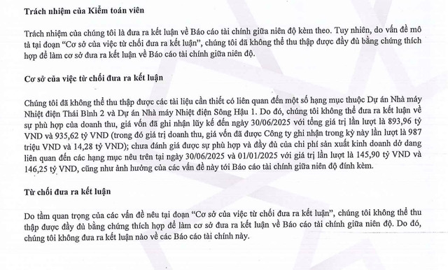 Kiểm toán từ chối cho ý kiến đối với PVC – MS.